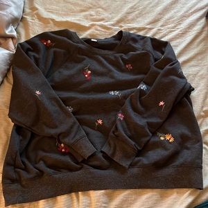 Floral Embroidered Pullover Sweater